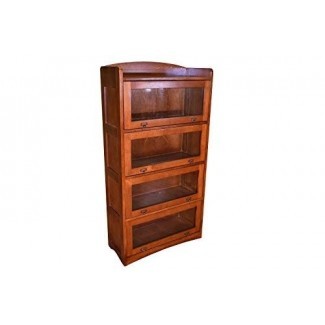  Mission Craftsman Style Quarter Sawn Oak 4 Stack Barrister Bookcase 