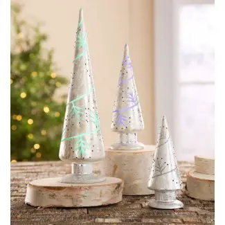  Color -Cambio de árboles de Navidad de cristal de mercurio plateado, juego ... 