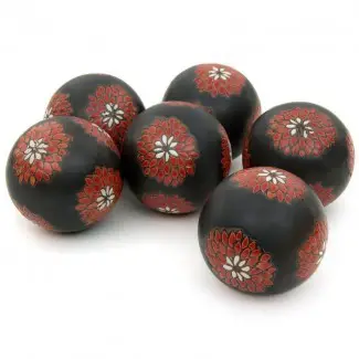  Bolas decorativas florales de porcelana Cowan (juego de 6) 