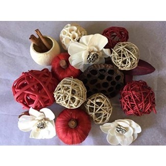  Coronas para puertas Esferas decorativas de ratán rojo Bolas de ramitas naturales y vainas botánicas Florero o tazón Relleno tradicional para granja 