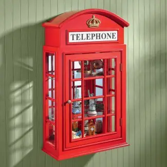  Piccadilly Circus Gabinete de curiosidades de pared de cabina telefónica británica 