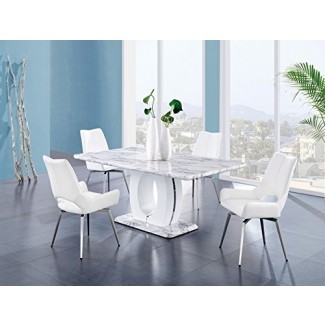  Global Furniture USA D894DT Global Furniture Faux Marble Pedestal Base Dining Table BR 