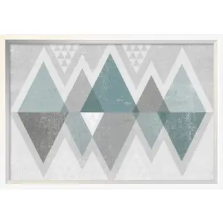  Impresión gráfica enmarcada 'Mod Triangles II Gray' en lienzo 