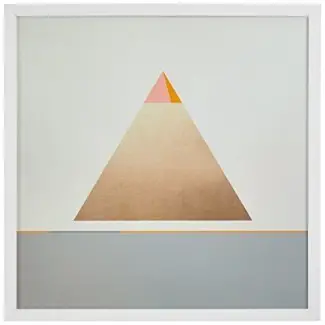  Impresión moderna del triángulo de la pirámide de oro sobre madera 