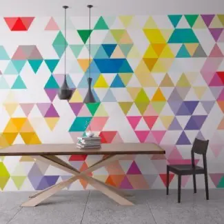  Arte de pared Triángulos geométricos de mediados de siglo ... 