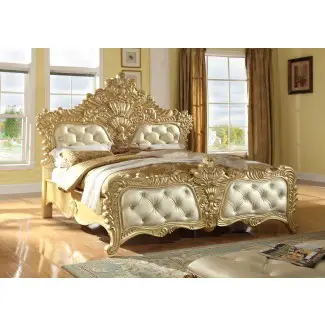  Meridian Furniture Zelda Rich Gold King Bed | The Classy 