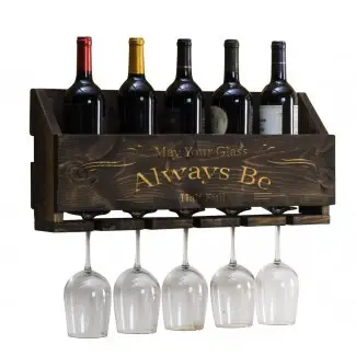  Estantería para vino montada en la pared Godley Le Luxe grabada siempre sea 5 botellas 