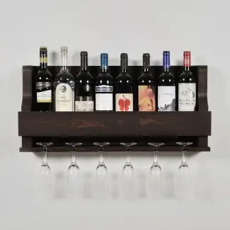  Estante de vidrio de vino montado en la pared de 8 botellas Anding Natural 