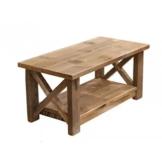  Mesa de centro de granja X hecha de madera recuperada 