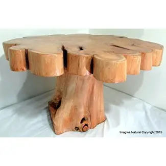  Mesa de centro hecha a mano de tronco de ciprés naturalmente natural - Log Rustic Chile - ENVÍO MUNDIAL GRATUITO 