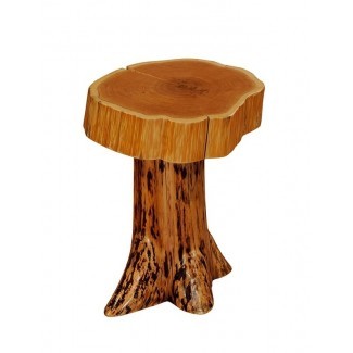  Cedar Stump End Table con Slab Top 