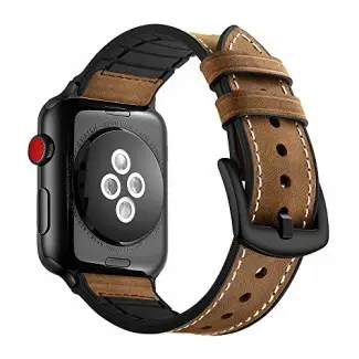  Bonstrap Band Compatible Apple Watch 42mm 38mm Leather Silicone Iwatch Bands para Apple Watch Series 1 2 3 4 