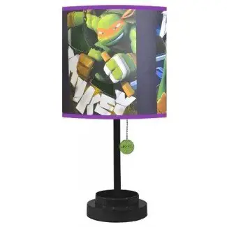  Lámpara de mesa Nickelodeon TMNT con pantalla troquelada con bombilla CFL 