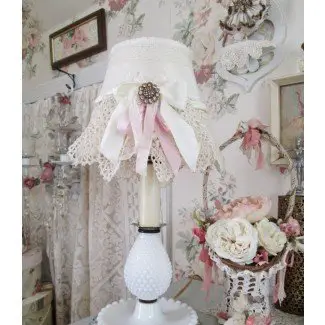  lámpara shabby chic y cortina blanca cabaña romántica 