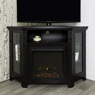  WE Furniture 48 "Corner Wood Fireplace TV Stand 