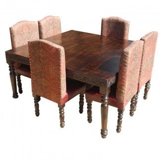  Rustic Square Nottingham Transitional Leather Dining Table ... 