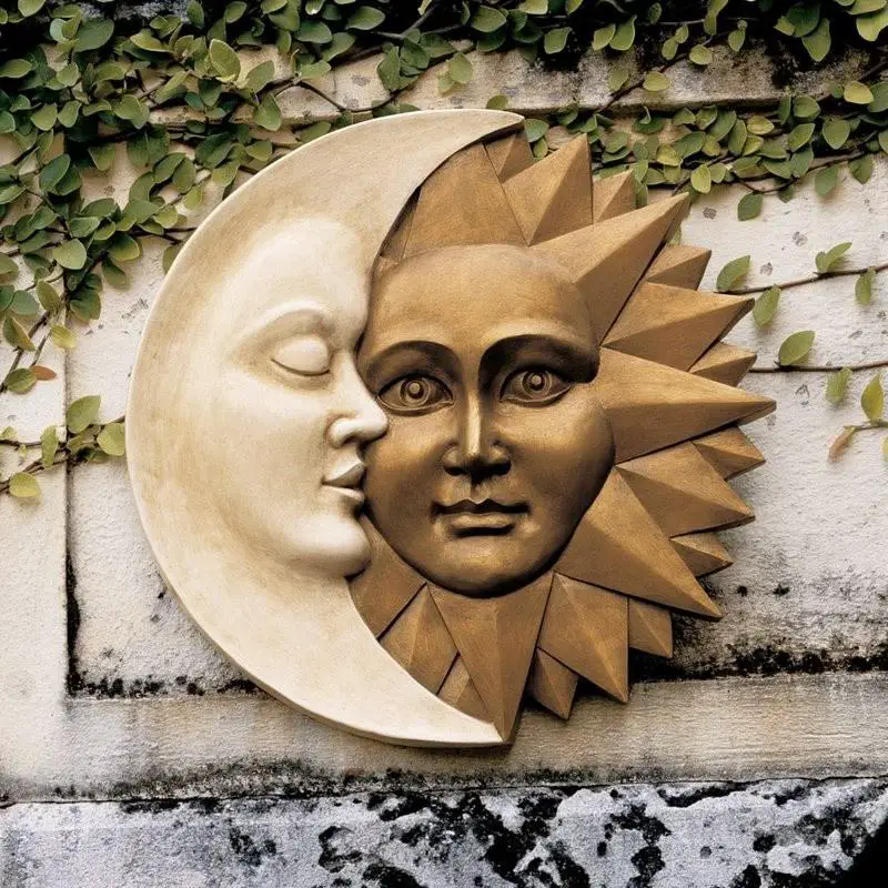  Decoración de la pared del sol y la luna 