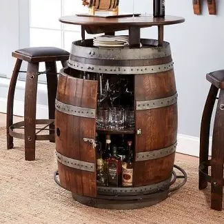  Mesa y taburetes de bar Vintage Oak Wine Barrel Bistro (Whisky ... 