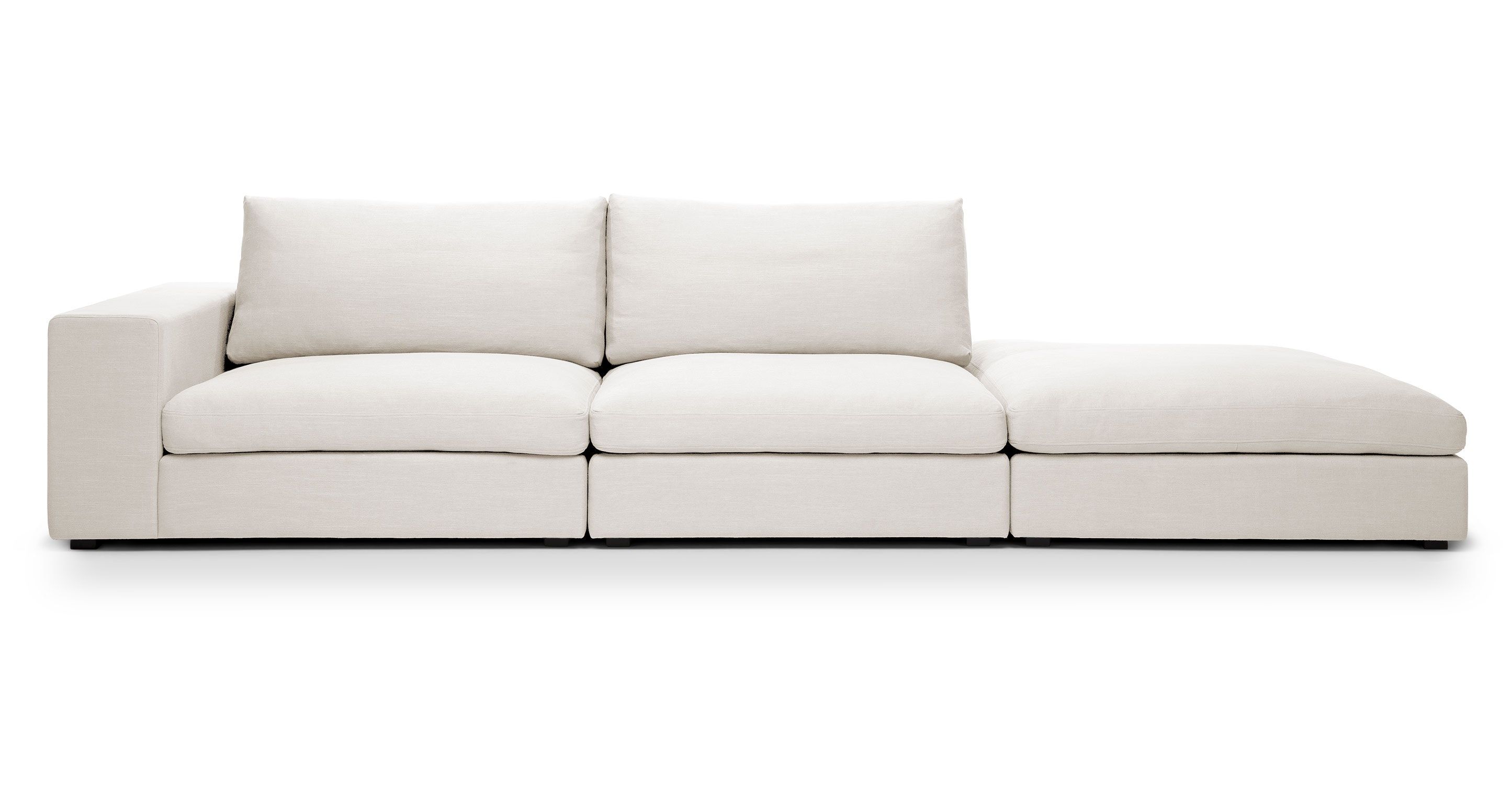 Cube Quartz White Modular Sofa, Left Arm - Sofas - Article ...
