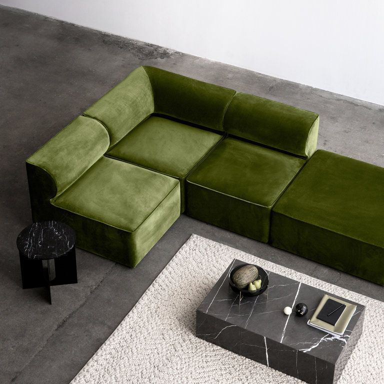 Eave Modular Sofa, Green Velvet | Modular sofa design ...