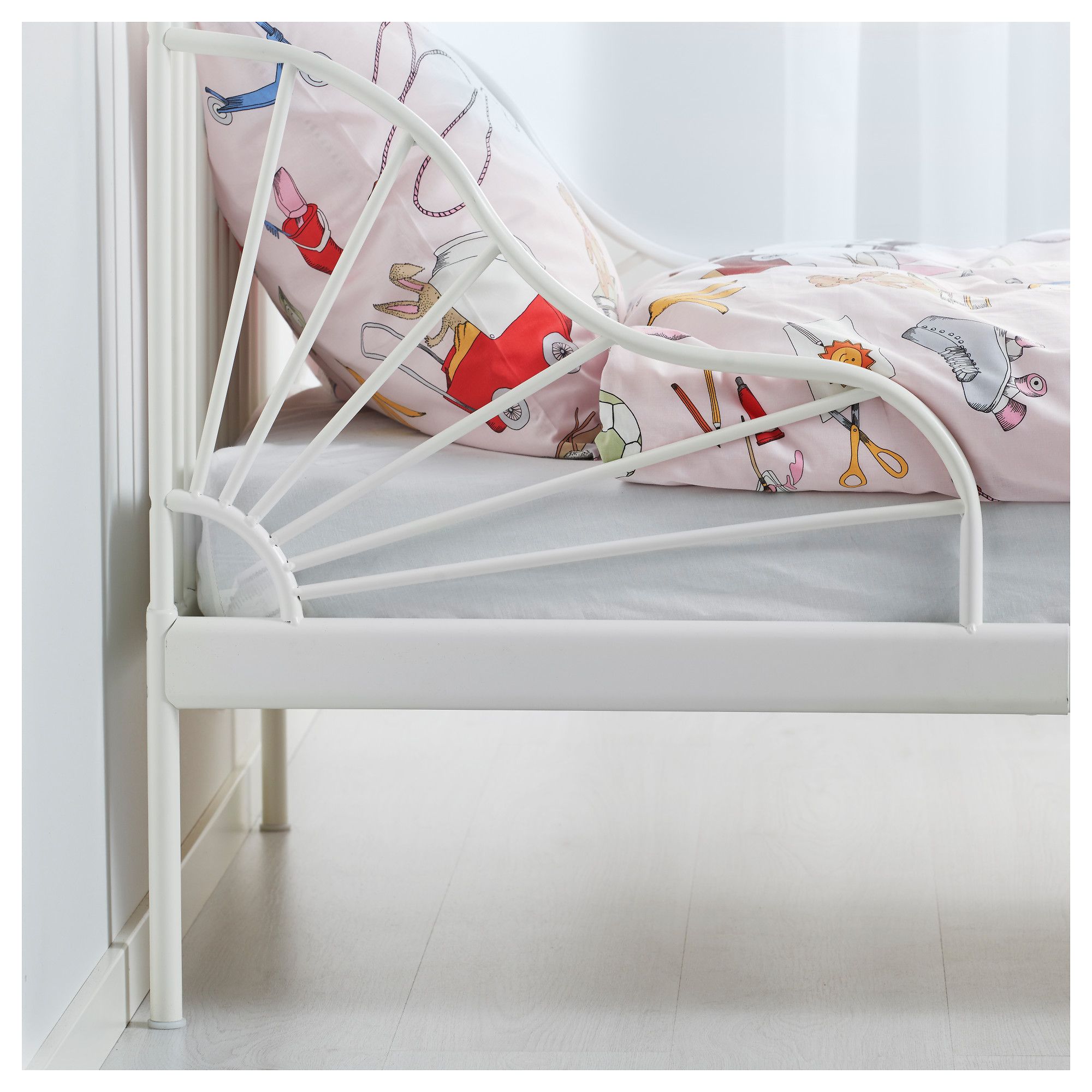 MINNEN Ext bed frame with slatted bed base White IKEA ...