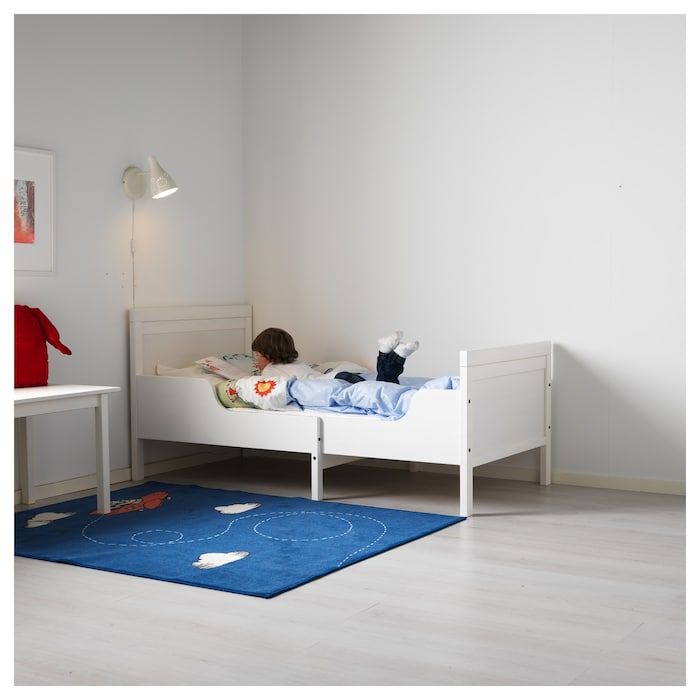 SUNDVIK Extendable bed frame - white 38 1/4x74 3/4 " in ...