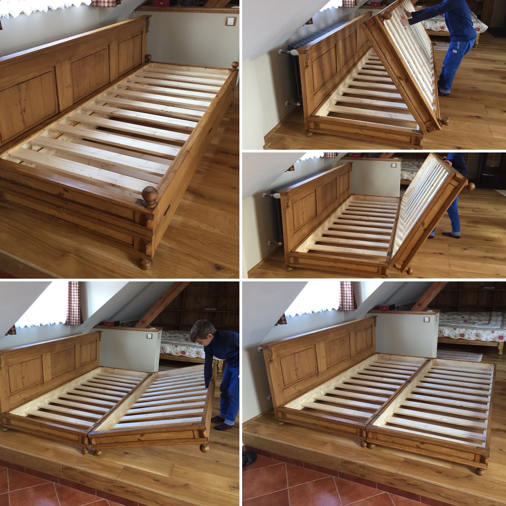 village style, folding double bed | Diy sofa bed, Diy sofa ...