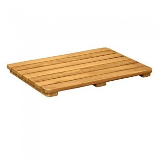 Asta Solid Teak Ducha exterior para interiores / baño / alfombra de spa con esquinas redondeadas, colección Spa Teak