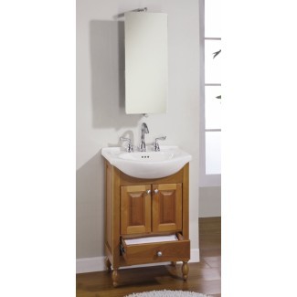  Mueble de baño de 22 pulgadas con fregadero simple Mueble de baño de profundidad estrecha ... 