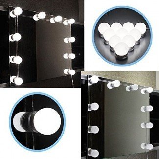  Kit de luces de espejo de vanidad LED Chende Hollywood Style con bombillas de luz regulable, tira de accesorios de iluminación para la mesa de tocador de maquillaje en el vestidor 