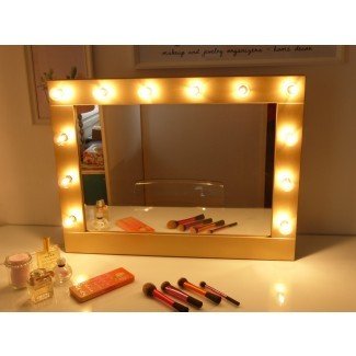  Espejo de Hollywood con luces espejo de tocador con maquillaje iluminado 