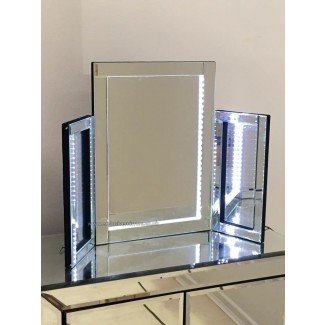  Espejo de mesa contemporáneo con luz de luces disponible en un ... 