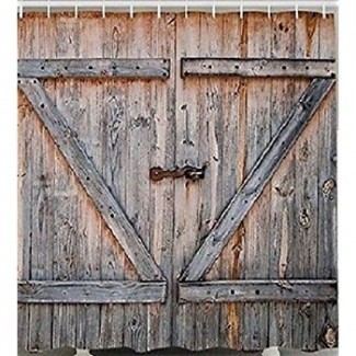  Amazon.com: tela de puertas de granero rústico país SHOWER ... 