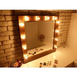  Espejo de Hollywood con luces espejo de espejo de maquillaje rústico 