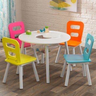  Juego de mesa y silla de 5 piezas para niños de almacenamiento 