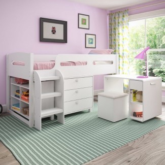  Angelica Twin Low Loft Bed with Storage 