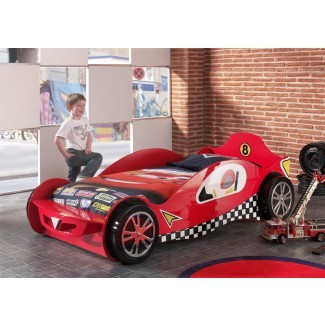  Marco de cama Red Race Car Novelty | Camas para niños | 