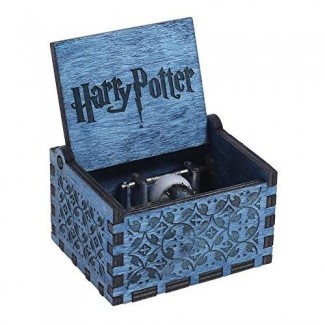  Mikolot Blue Harry Potter Caja de música Caja de música de madera grabada Manualidades Juguetes Regalo de Navidad 
