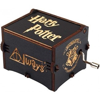  Disfruta de The Wood Compatible con el tema de Hedwig Caja de música de Harry Potter Movimiento de manivela mágico personalizado de madera Movimiento de manivela de Hogwarts 