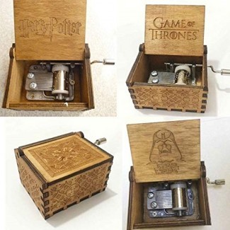  Cajas de música: caja de música antigua tallada Juego de tronos Manivela de madera de Harry Potter Star Wars - Mundo de cuna de niños italianos en Sherlock Love Greensleeves Granddaughter Disney 