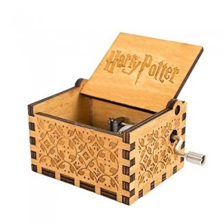  Caja de música Teepao Harry Potter, caja musical con manivela Caja de música de madera tallada Caja de música de madera grabada a mano, juego de Thrones Harry Potter 