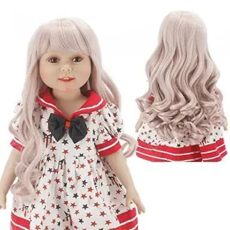  ¡Pelucas solamente! Taro Miilk Pelucas para muñecas American Girl Dolls de 18 '', muñecas Reborn con accesorios para el cabello sintéticos resistentes al calor con cabeza de 10-11 pulgadas 