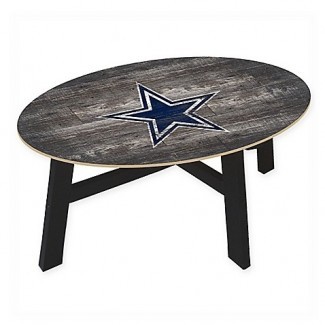  NFL Dallas Cowboys - Mesa de centro de madera desgastada - Baño de cama 