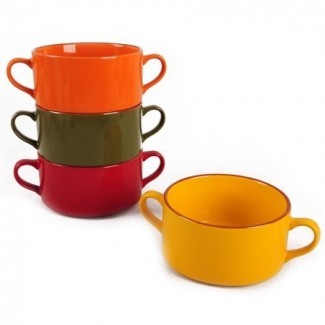  Mainstays 4pk Soup Bowl with 2 Handle 