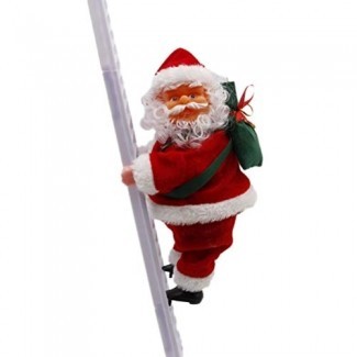  BESTOYARD Papá Noel Escalera de escalada Muñecas eléctricas Adorno de árbol de Navidad Decoración colgante de Navidad 