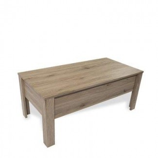  Mesa de centro de madera con almacenamiento - Mesa de centro rectangular con tapa elevable - Roble claro 