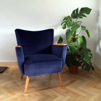  Silla decorativa azul con brazos 2019 | Diseño de silla 