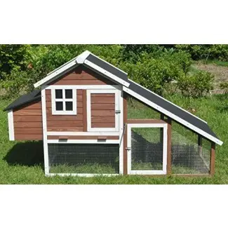  ChickenCoopOutlet 78 "Large Wood Chicken Coop Backyard Hen House 4-6 Pollos con Nesting Box 