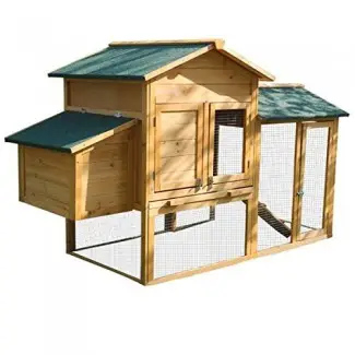  Yardeen gallinero de madera conejera conejera gallina gallina codorniz jaula para mascotas en invierno y ventoso patio al aire libre con nidal y corral jaula 