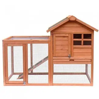  Merax Casa de madera para mascotas Conejo Conejito Madera Hutch House Gallineros Jaulas de pollo Jaula de conejo (Rabbit Hutch-NO.5) 